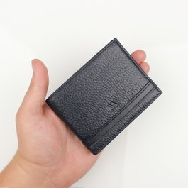 Zoozie Bags Billetera de Cuero Genuino Azul Marino